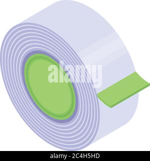 Masking scotch tape icon, isometric style Stock Vector