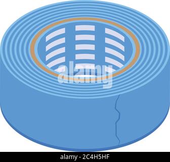Blue scotch tape icon, isometric style Stock Vector