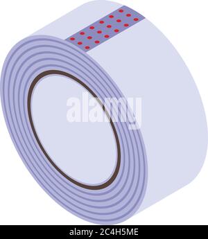 Transparent scotch tape icon, isometric style Stock Vector