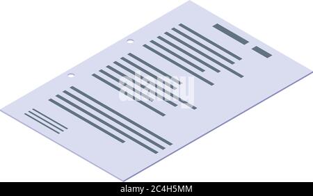 Paper after hole puncher icon, isometric style Stock Vector