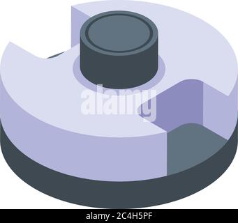 Hole puncher accessory icon, isometric style Stock Vector