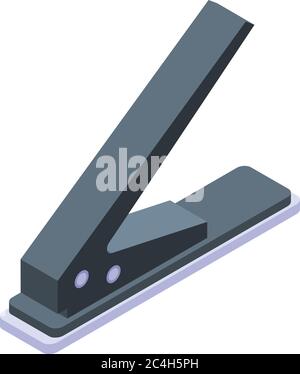 One hole puncher icon, isometric style Stock Vector