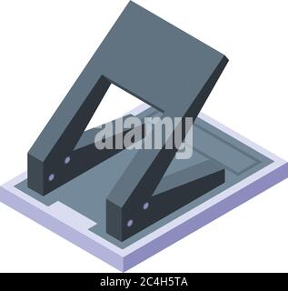 Black hole puncher icon, isometric style Stock Vector
