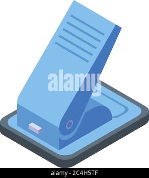 School hole puncher icon, isometric style Stock Vector