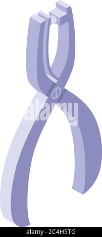 Pliers hole puncher icon, isometric style Stock Vector