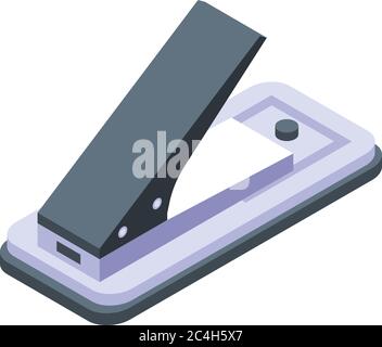 Plastic hole puncher icon, isometric style Stock Vector