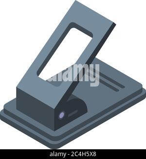 Craft hole puncher icon, isometric style Stock Vector