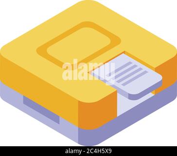 Office hole puncher icon, isometric style Stock Vector