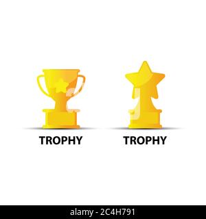 trophy icon trendy and modern trophy symbol for logo, web, app, UI. trophy icon simple sign. trophy icon flat vector illustration for graphic and web Stock Vector