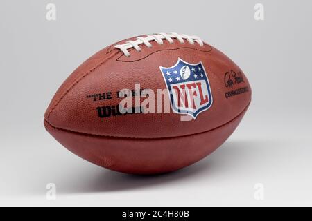 2020 Authentic Leather Game Football Signed by Roger Goodell