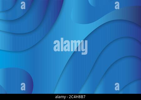 Abstract Blue Gradient 3D Paper Cut Shapes Stock Vector