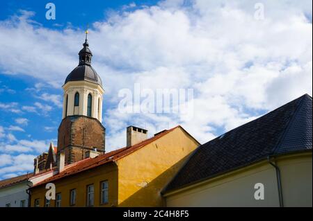 Cathedral of the Assumption of the Virgin mary, Opava, Silesia, Czech Republic / Czechia - beautiful gothic religious building with tower Stock Photo