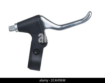 Bicycle brake lever isolated on white Stock Photo