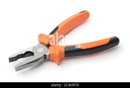 Combination pliers tool isolated on white Stock Photo