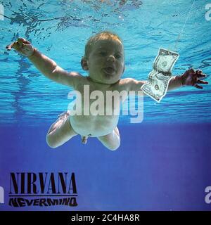 Nirvana Nevermind 12'' Lp Vinyl  Record - Vintage Record Cover Stock Photo