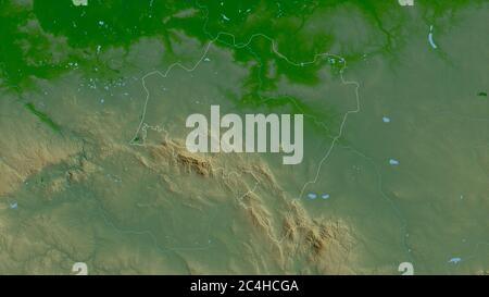 Lower Silesian, voivodeship of Poland. Colored shader data with lakes and rivers. Shape outlined against its country area. 3D rendering Stock Photo