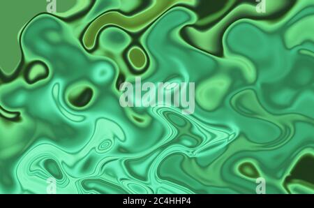 Abstract beautiful background of mixed shades of green with a marble pattern. Liquid colorful green emerald paint diffusion background. Creative Stock Photo