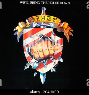 Slade We'LL Bring the House down 12'' Lp Vinyl - Vintage Record Cover Stock Photo