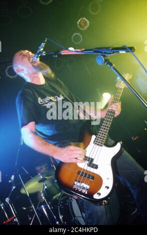 Nick Oliveri in Queens of the Stoneage performing at The Garage 28/08/2000, London, England, United Kingdom. Stock Photo