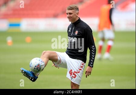 Charlton Athletic's Alfie Doughty during the warm up before the Sky Bet Championship match at The Valley, London. Stock Photo