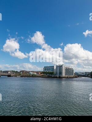 Modern part of Dublin Docklands, Grand Canal Dock, Dublin, Ireland. Stock Photo