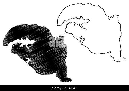 Bhopal City (Republic of India, Madhya Pradesh State) map vector illustration, scribble sketch City of Bhopal map Stock Vector