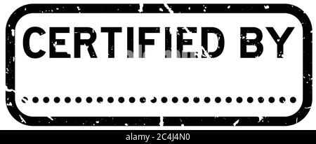 Grunge black certified word with black dot for signature square rubber seal stamp on white background Stock Vector