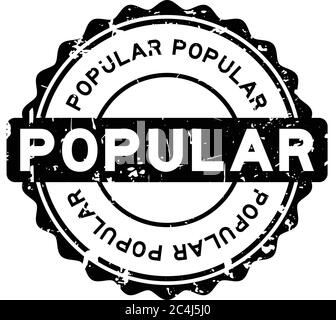 Grunge black popular word round rubber seal stamp on white background Stock Vector