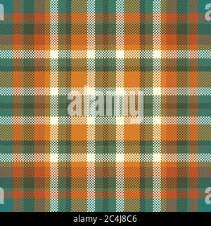Pixel background vector design. Modern seamless pattern plaid. Square texture fabric. Tartan scottish textile. Beauty color madras ornament. Stock Vector