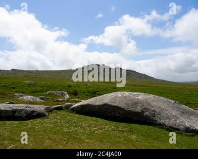 Roughtor also called Rough Tor on Bodmin Moor, the 2cd highest point in Cornwall, UK Stock Photo