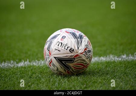 The Mitre delta max, official match ball of the FA Cup before the FA Cup quarter final match at Carrow Road, Norwich. Stock Photo