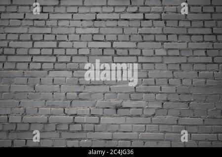 Weathered old grunge grey white brick wall background texture Stock Photo