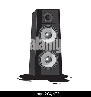Music speaker on an isolated white background. Vector image Stock Vector