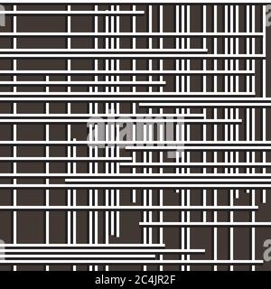 Pattern with intersecting black and white lines Stock Vector