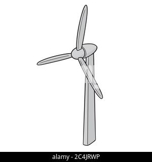 vector of wind turbine Stock Vector