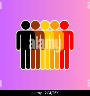 BIPOC. Black, indigenous, and people of color. Woman sign. Man icon. Symbol of protest against racism. A sign created for unity. Design graphic elemen Stock Vector