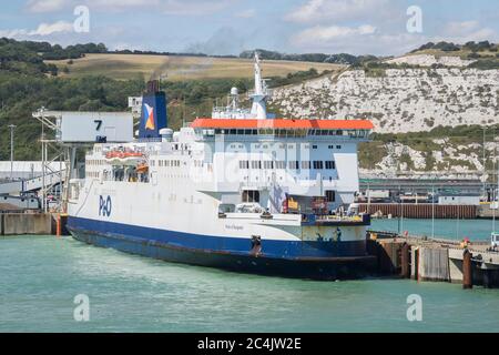 Dover, Kent, United Kingdom. July 31, 2018: P&O Ferries Company, M/S Pride of Burgundy moored at Port of Dover. UK. Stock Photo