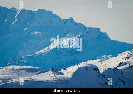 Whistler, BC, Canada: Harmony chair with stunning mountain scenery – Stock Photo Stock Photo