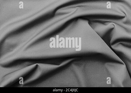 Polyester wrinkle black fabric texture Stock Photo