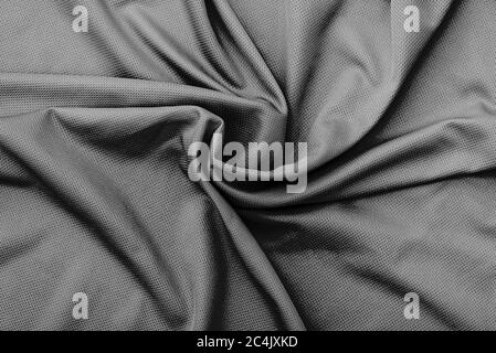 Polyester wrinkle black fabric texture Stock Photo