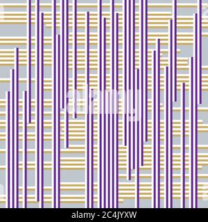 Pattern with horizontal yellow and vertical violet lines Stock Vector