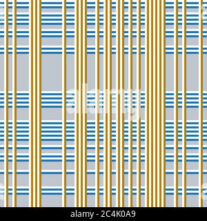 Seamless pattern with horizontal blue and vertical orange bands Stock Vector