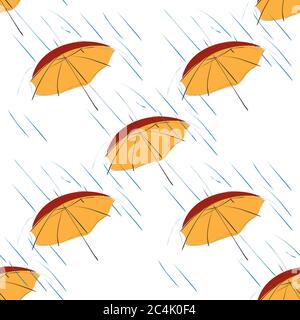 Seamless pattern with red umbrella Stock Vector