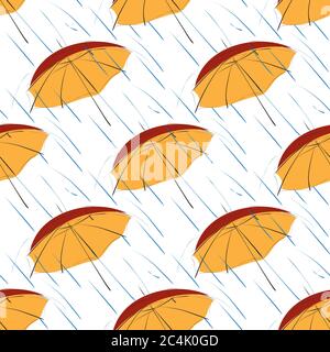 Seamless pattern with red umbrella Stock Vector