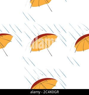 Seamless pattern with red umbrella Stock Vector