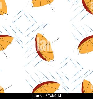 Seamless pattern with red umbrella Stock Vector