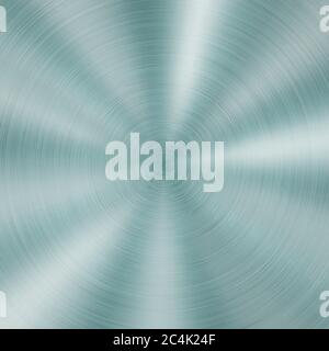Abstract shiny metal background with circular brushed texture in light blue color Stock Vector