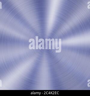Abstract shiny metal background with circular brushed texture in blue color Stock Vector