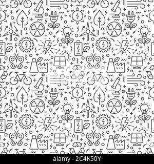 Seamless pattern with ecology related elements. Vector eps 8 Stock Vector