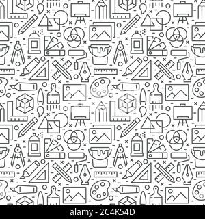 Seamless pattern with elements for drawing and painting Stock Vector